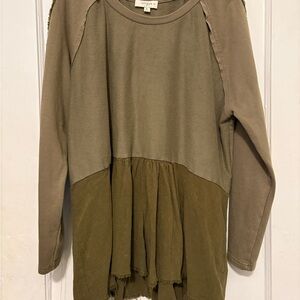 Umgee Olive and Khaki Blouse